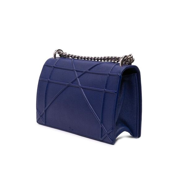 Pre Loved Dior Medium Grained Calfskin ama Flap Women Blue Crossbody Bags - Picture 2 of 8